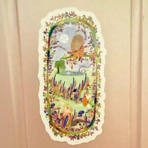 Whimsical animal art stickers- Handmade